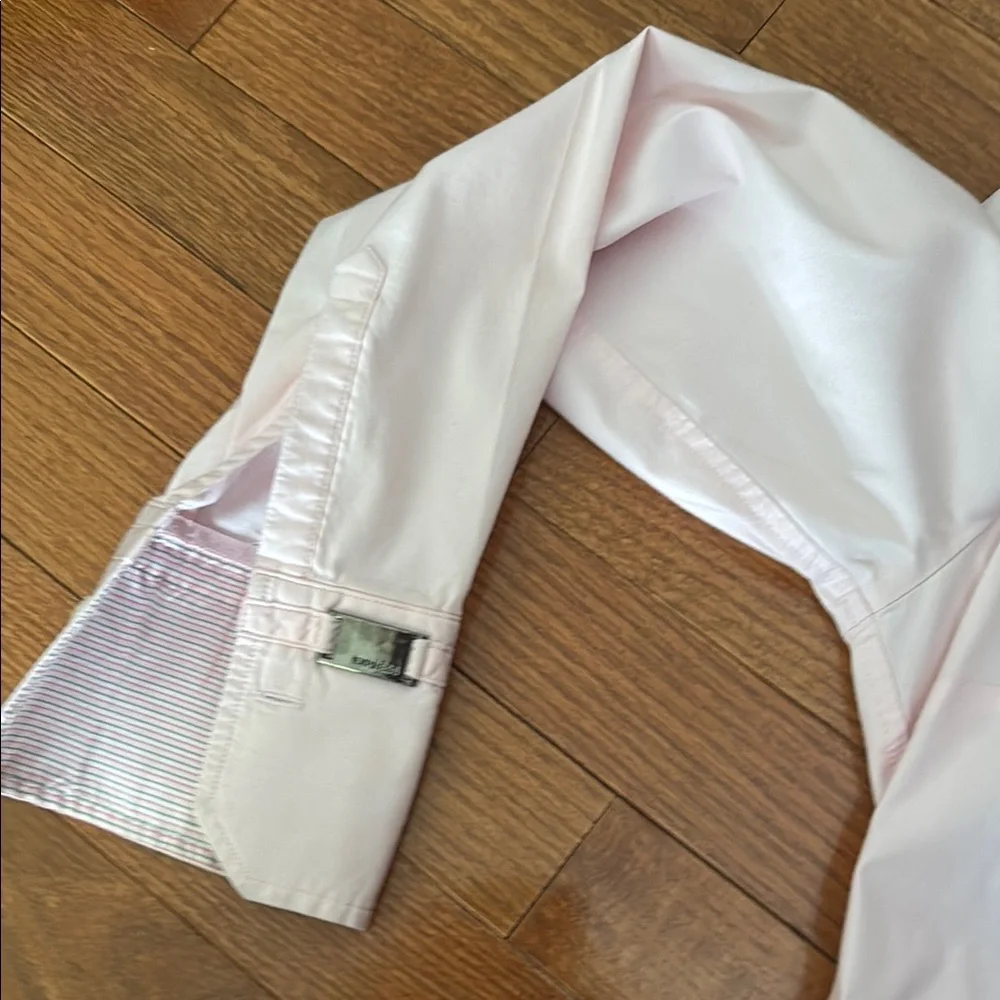 Express Pale Pink Fitted Notched Collar Fitted Button Down Shirt Size Small - Picture 2 of 8